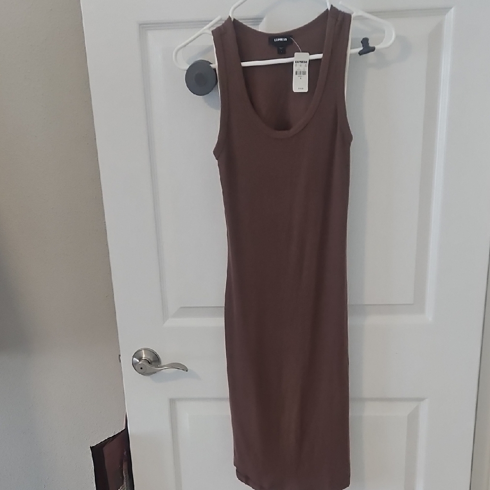 Express Chocolate Brown Midi Dress